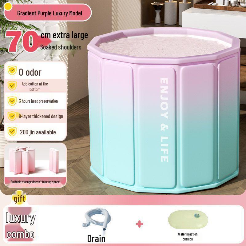 Collapsible Adult & Baby Bath Tub: Full Body Soak & Kiddie Pool 