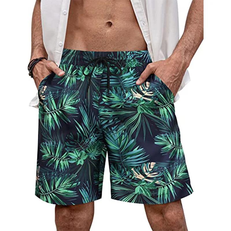 Hawaii Vacation Beach Shorts For Men 3D Printed Flower Casual Short Pants Board Shorts Elastic Bandage Swimsuit Swim Trunks