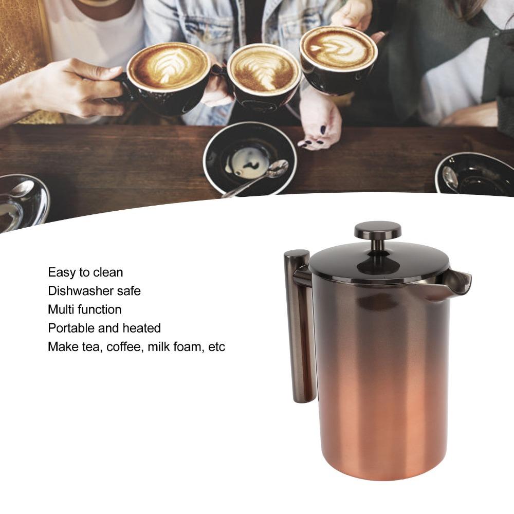 Double Wall Insulation French Press Coffee Maker Tea Press Pot For Hot Coffee Loose Tea