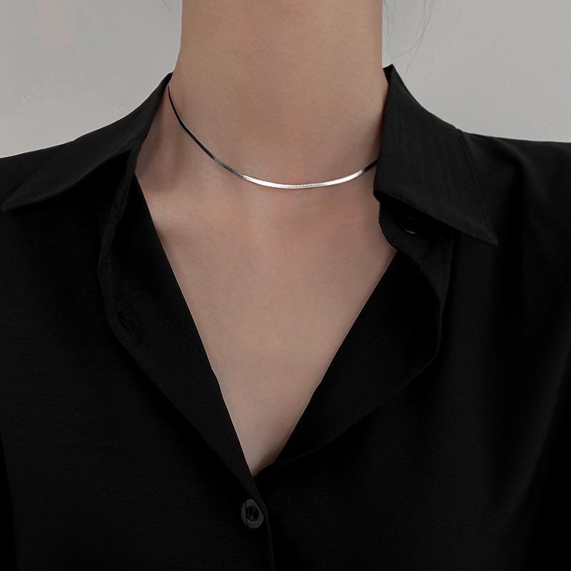 Collana Retro Osso di Serpente Coreana & Giapponese: Catena Clavicola da Donna Chic e Trendy Gioielli di Moda