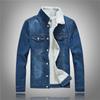 Herren Winter Übergröße Helle Farbe Lammwolle Denim Mantel Slim Fit Verdickte Fleecejacke Warme Oberbekleidung