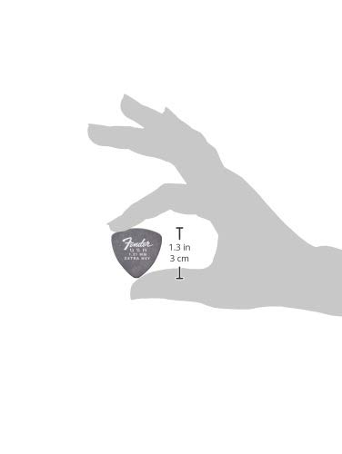 Guitar Picks, Fender, 346 Shape Dura-Tone 1.21mm, 12-Pack, Black