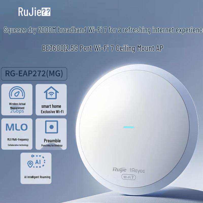 

Ruijie WiFi 7 2.5G Ceiling-Mount Wireless AP