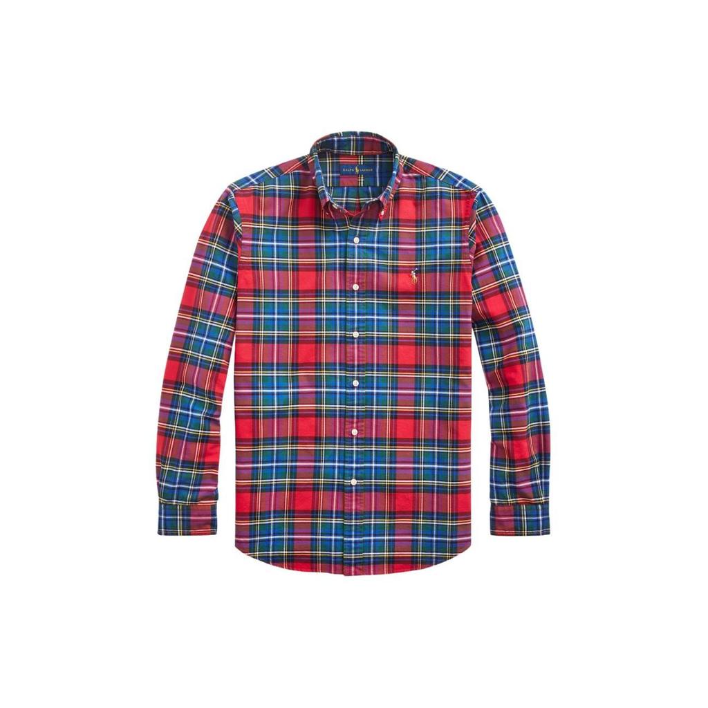 Polo Ralph Lauren Plaid Logo Embroidered Loose Oxford Long Sleeve Shirt Men shirts Multicolor MNPOWOV16820986-999