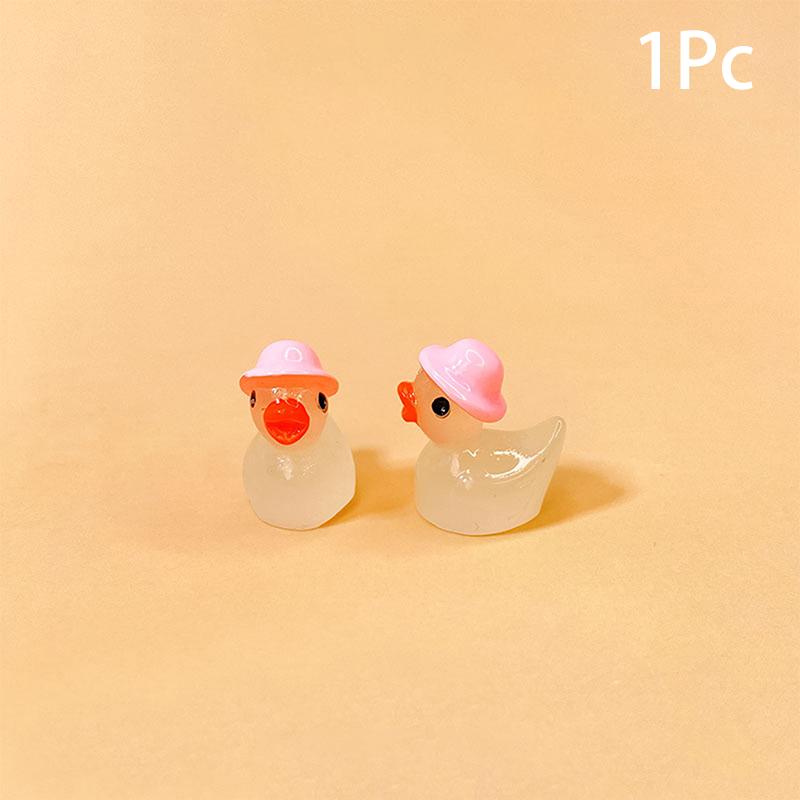 1ks mini luminiscenční pryskyřičné kachničky svítící ve tmě Miniaturní ozdoba Drobné kachničky pro kutily na zahradu domeček pro panenky Příslušenství kachniček