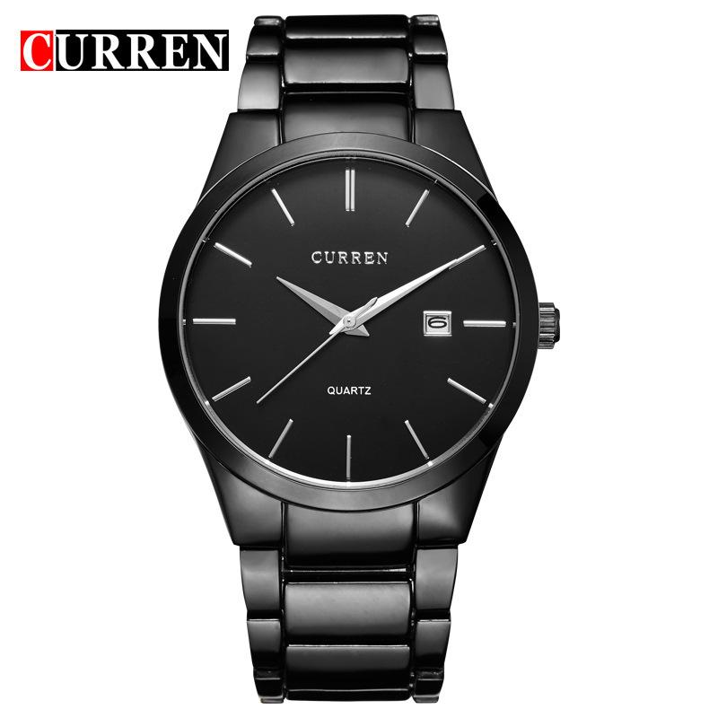 CURREN Men's Waterproof Watch Business Casual Fashion Calendar Steel Strap