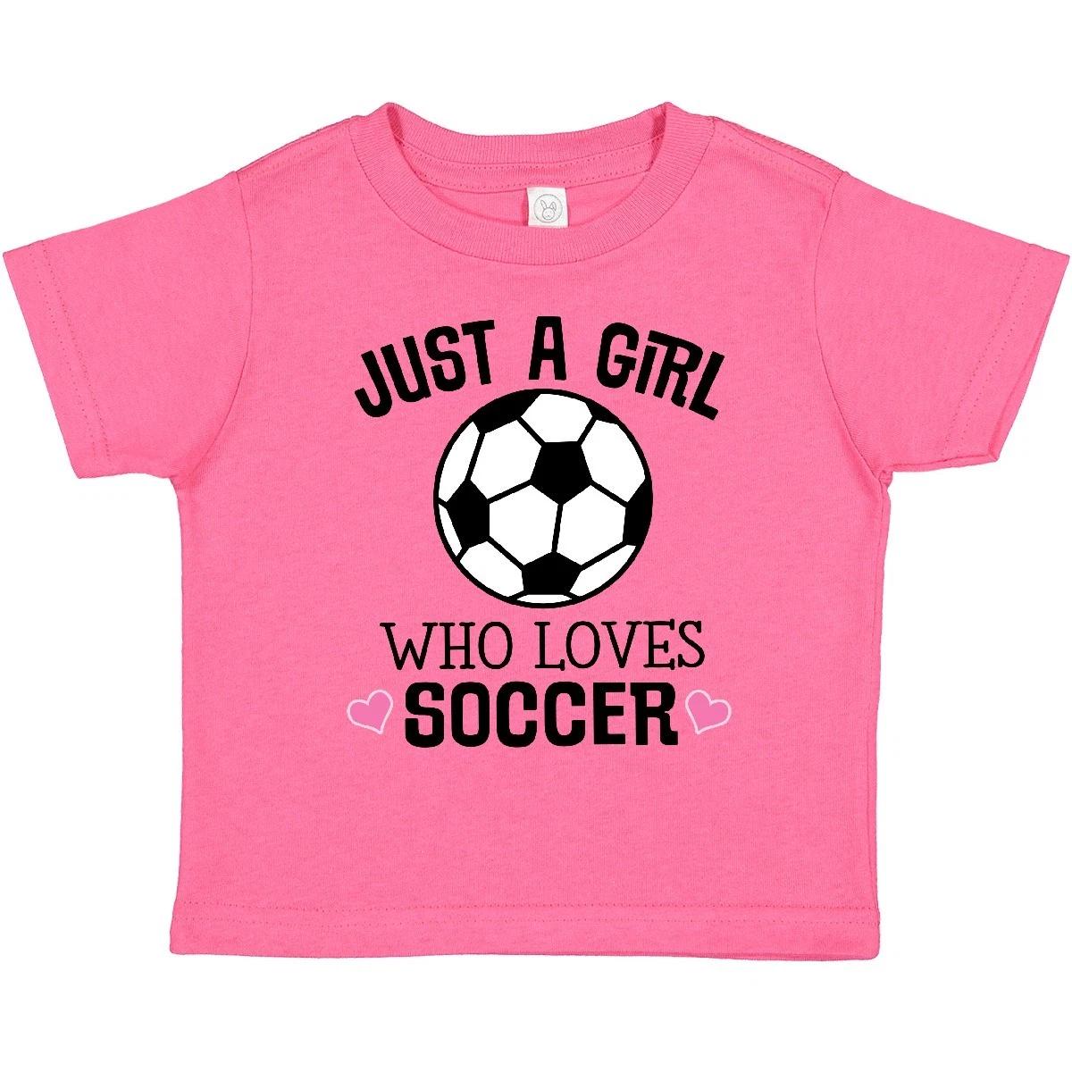

Inktastic Just A Girl Who Loves Soccer Toddler kids boys T-Shirt Team Player Childs Child 140