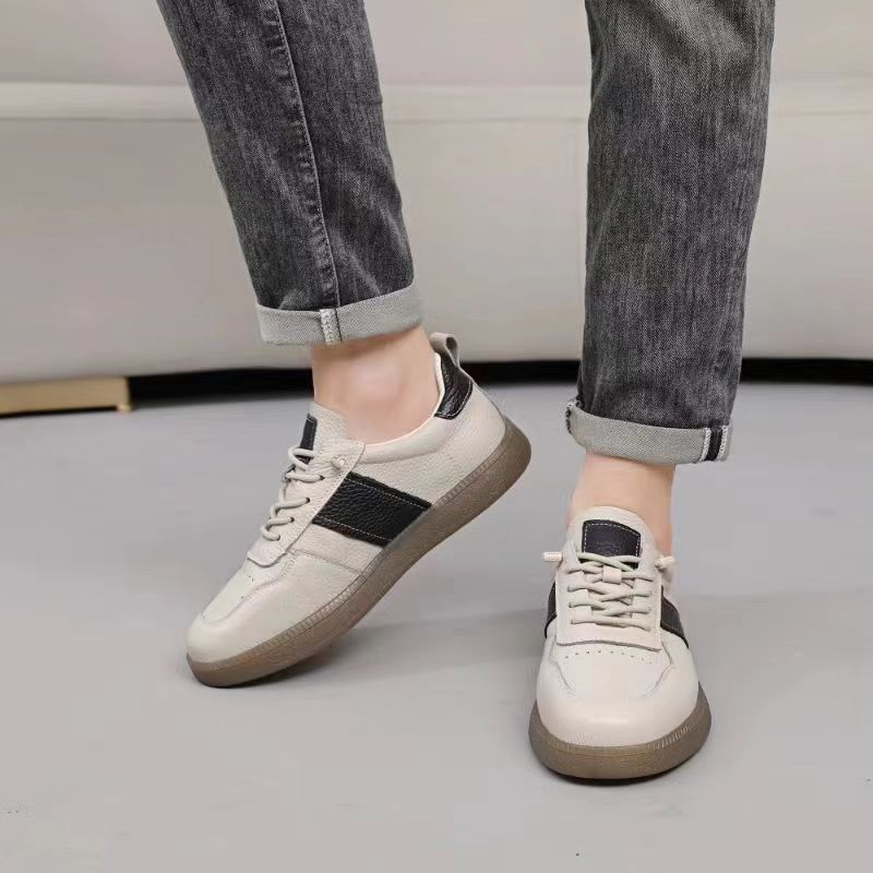 Mode Echtes Leder Herren Freizeitschuhe Hohe Qualität Weiche Sohle Klassische Herren Luxus-Sneaker Komfort Outdoor Atmungsaktive Laufschuhe