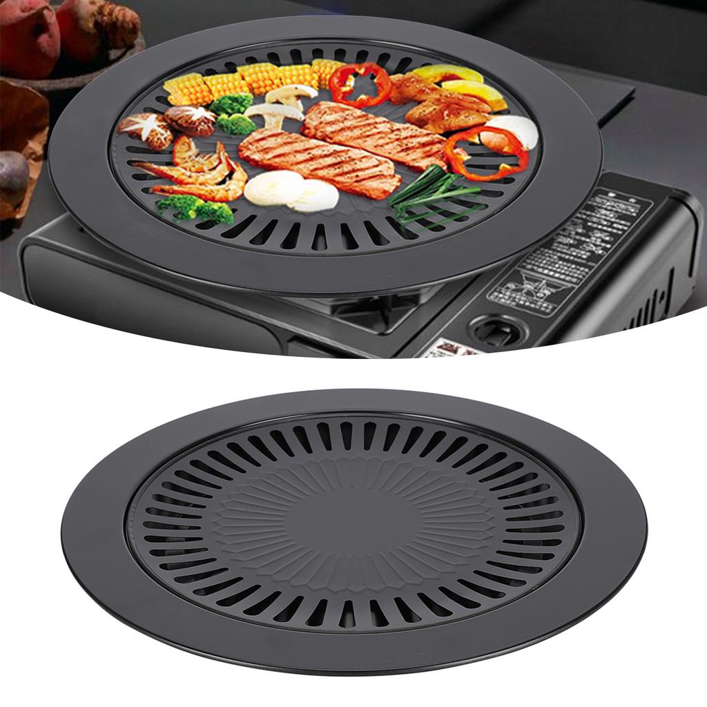 Grilling Pan, Korean BBQ Grill Pan, Non stick Smokeless Barbecue Plate for Indoor Outdoor Grilling, 32cm Celsius 12.6in, Grill Accessories BBQ Round G