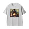 Funny Mona Lisa With Headset Funny Meme Graphic T Shirts Unisex Unisex Casual Cotton Tshirt Fashion Short Sleeve Oversized Tshirts