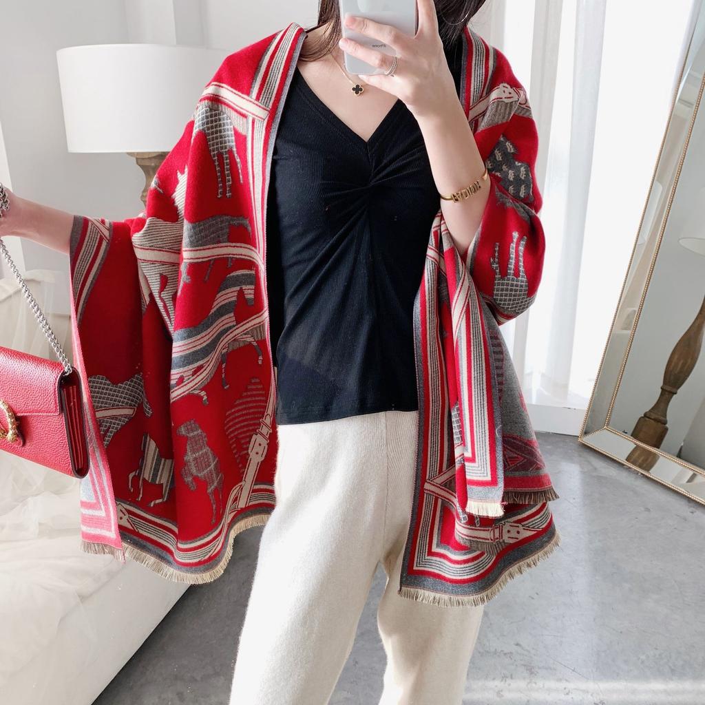 Winter Cashmere Scarf Lady Design Luxury Brand Warm Pashmina Blanket Wraps Women Shawl Female Decoration Thick Foulard