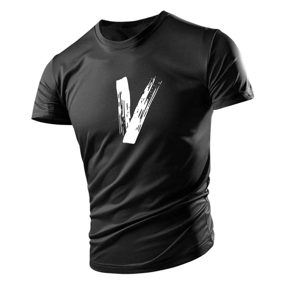 

Лето 2023, повседневная мужская футболка в спортивном стиле с 2d буквенным принтом и круглым вырезом, с короткими рукавами, удобная дышащая, быстросохнущая S темно-синий