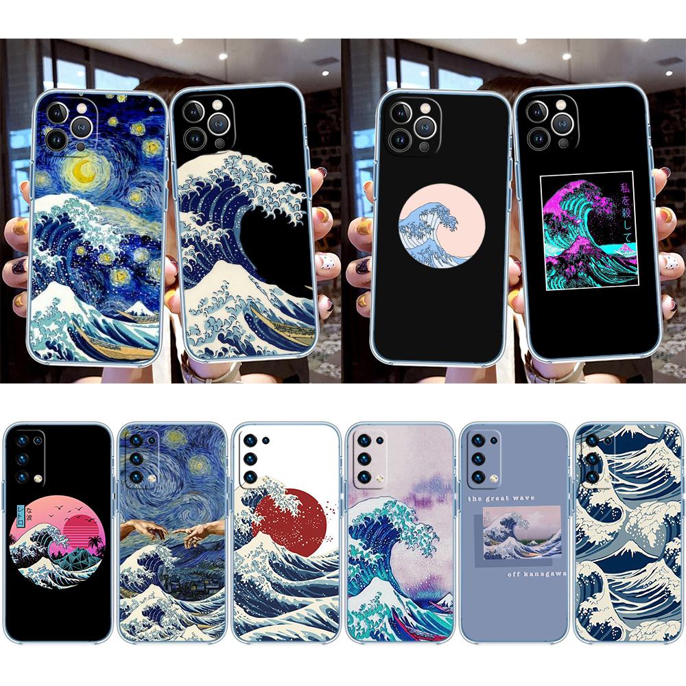 UP32 Great Wave off Kanagawa Transparent Phone Case for Motorola Moto Edge 20 30 40 50 S30 Fusion Ultra Pro Neo Lite + G200 G23