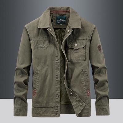 Men's Lapel Jacket Short Loose Large Size Tooling Jacket