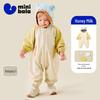 Mini Balabala Baby Three-Proof Hooded Color-Block Jumpsuit