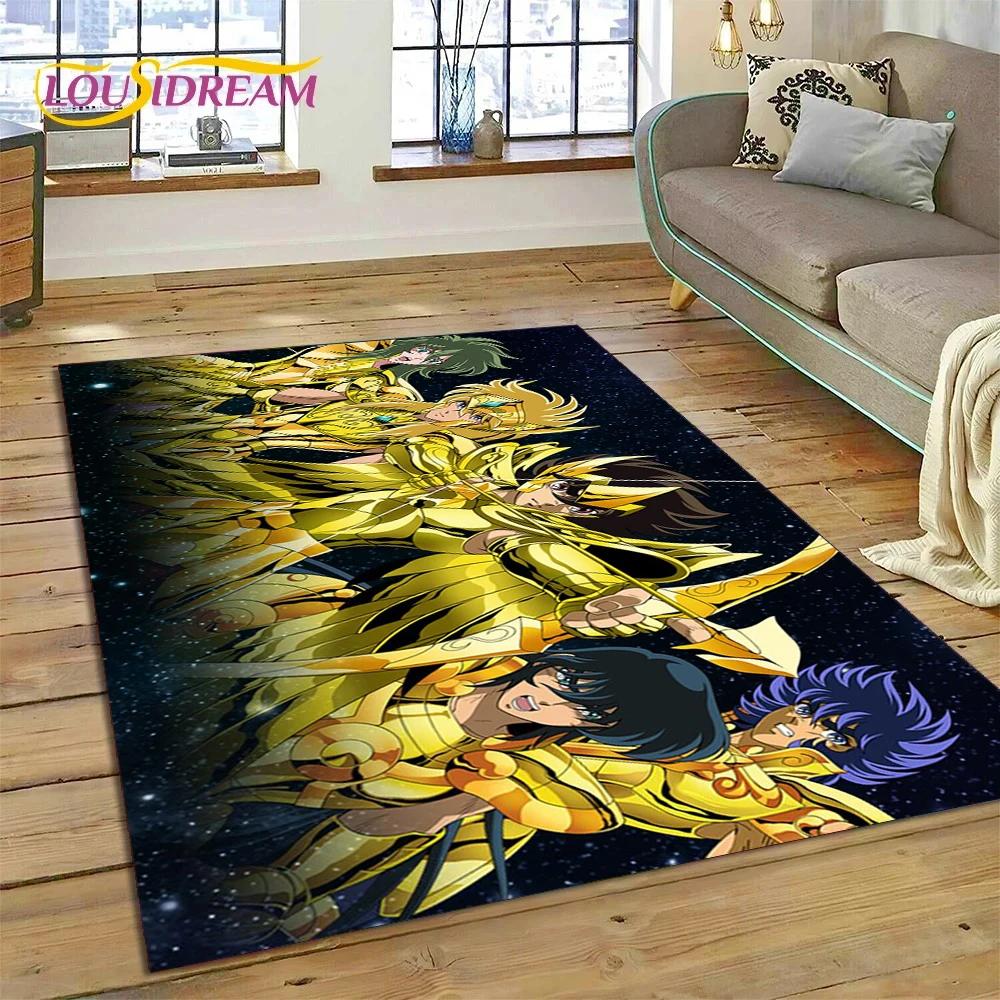 Cartoon Saint Seiya 3D Retro Anime Carpet Rug for Bedroom Living Room Home Sofa Decoration,Children Game Large Decor Floor Mat