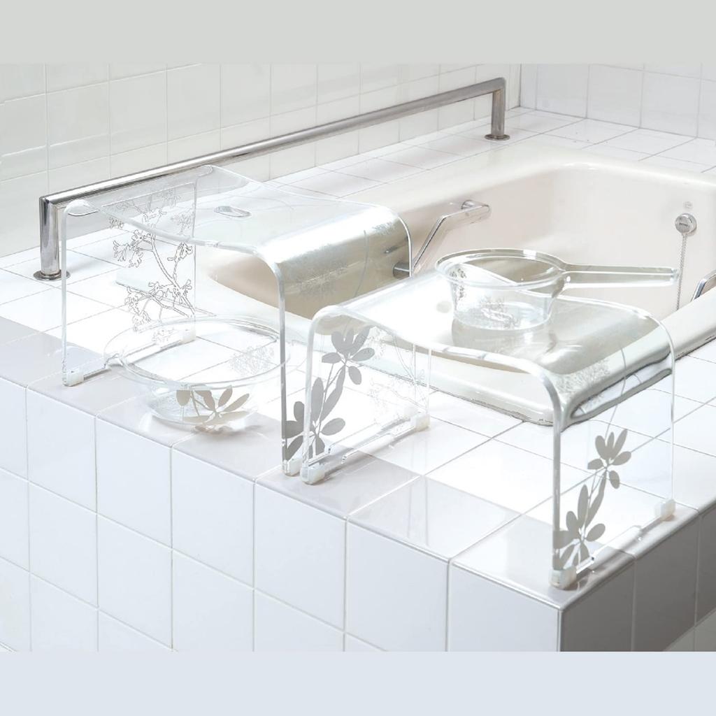 Senko Salina 2 Bath Approximately 25cm Plant Pattern On Transparent Clear Modern Methacrylate 60435 Chair, Tall, Clear, Background, Design, Resin,