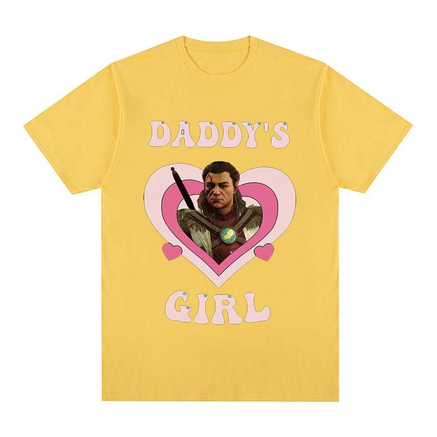 Vintage Halsin Daddy's Girl T Shirt Hot Astarion Bulders Gate 3 Clothes Tee Shirt Unisex Harajuku Aesthetic Short Sleeve T-shirt