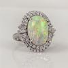 New Hot Sale: Large Copper-Plated Silver Ring with Inlaid Zircon and Artificial Opal