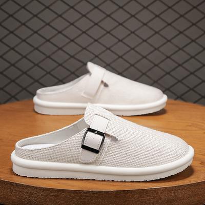 Men's Solid Color Bag Head Half Drag Casual Daily Comfortable Breathable Spring and Summer New Fashion Trend Men's Slippers