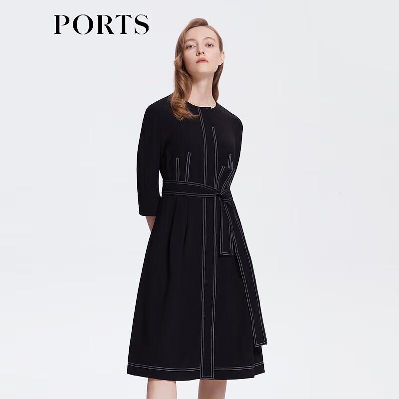 

PORTS Women s Contrast Stitch A-Line Midi Dress S