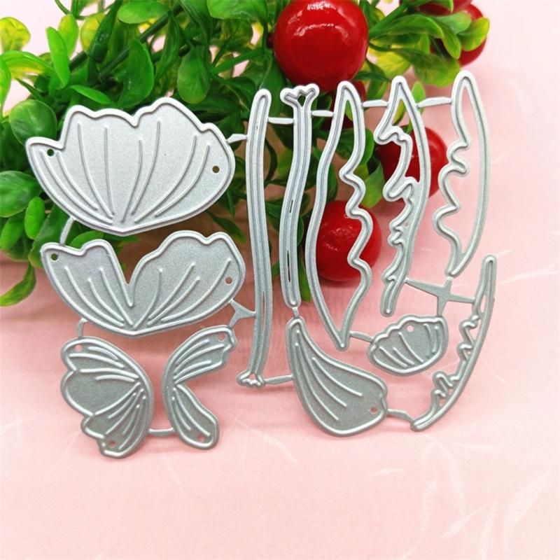 Kohlenstoffstahl DIY Zwei Lotusblumen Schneidformen Prägeschablonen Vorlage für Dekorpapier Karte Fotoalbum