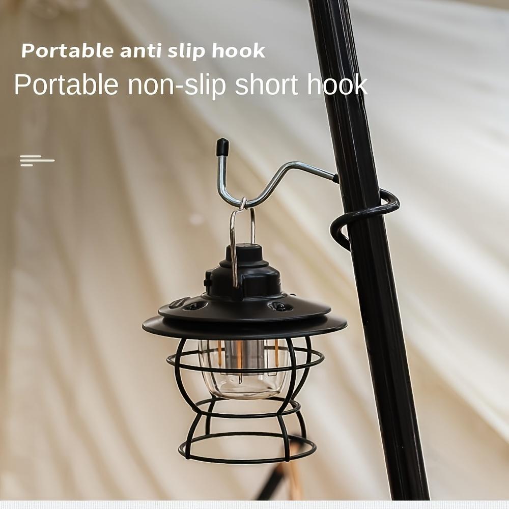 2pcs Stainless Steel Camping Pole Hooks-Adjustable, Anti-Slip Wall Mount Hangers for Lights, Clothes & Accessories,Camping Hooks