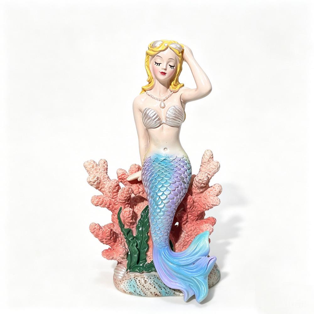 Mermaid Resin Ornament for Aquariums and Ponds