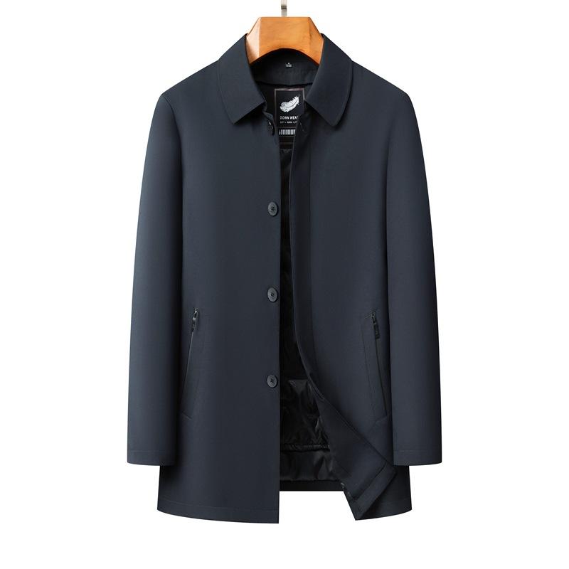 

2025 зимняя защита от холода повседневная ветрозащитная мужская мода воротник-стойка утолщенная мужская одежда утолщенная теплая куртка 4XL/195 [about 95kg] тёмно-синий