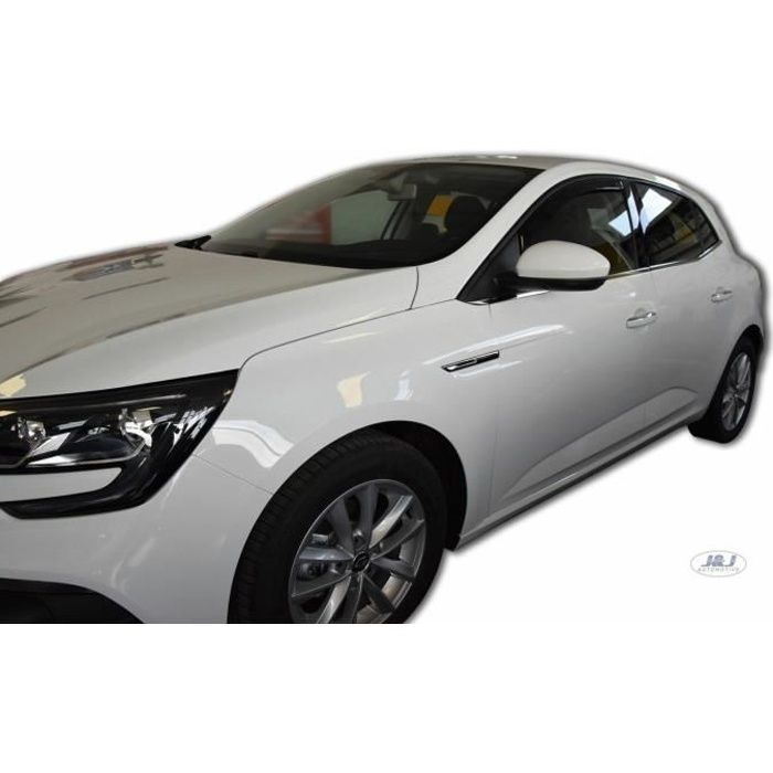 Déflecteurs d'air - J&amp;J AUTOMOTIVE - Renault Megane 4 - Fumé - Acrylique renforcé - Installation facile