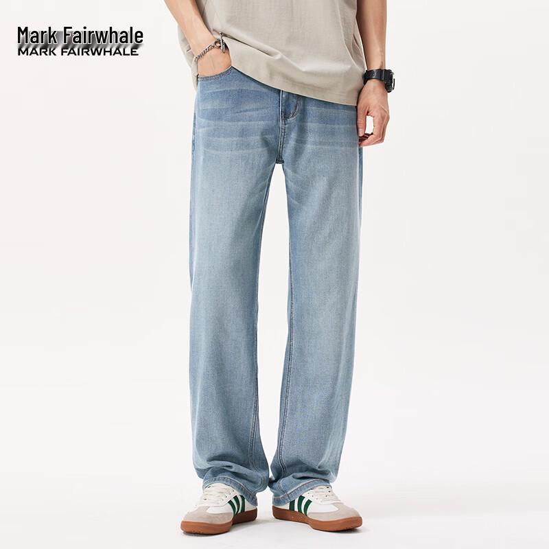 MARK FAIRWHALE Men s Loose Straight Denim Jeans 34