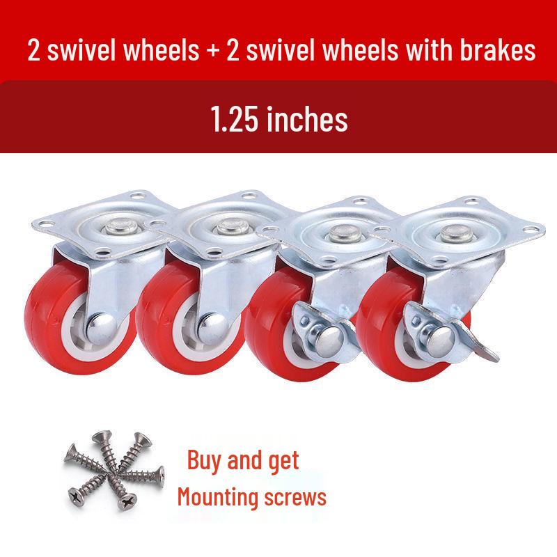 1-3 Inch Silent Swivel Caster Wheels with Brakes for Furniture and Trolleys