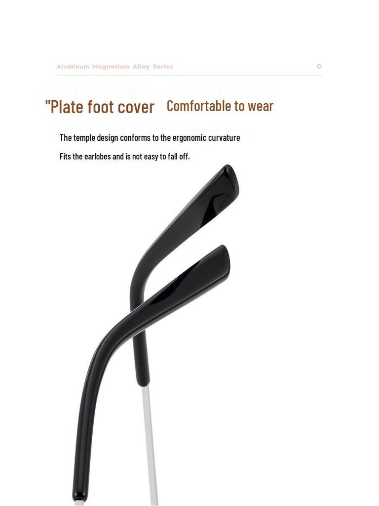 Ultralight Men's Business Titanium Semi-Rimless Eyeglass Frame for Prescription Glasses