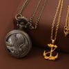 2pcs/set, Men's Pocket Watches Men's Fashion Classic Golden Hollow Eagle Pocket Watch&1PC Fashion Necklace Pendant, Father's Day Gift, Ideal for Gifts