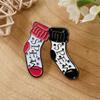 Sock-Shaped Metal Brooch: Knitted Sock Badge Pin for Halloween Gifts