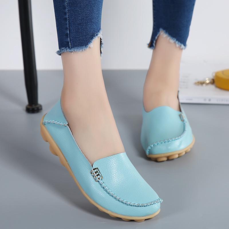 Summer  New Sewing Comfy Flat Sneakers Women Shoes for Women Leather Shoes Leisure Walking Femininas Footwear Plus Size 44
