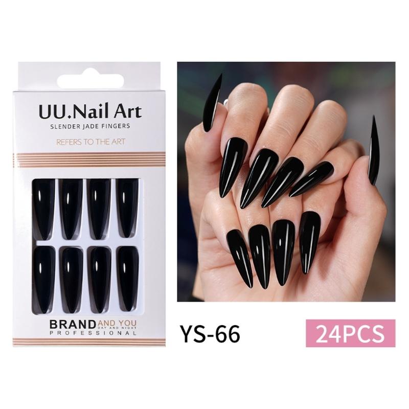 Long Almond Fake Nail Press On Style Non Toxic ABS Material Nail Extensions for Everyday Comfort and Style