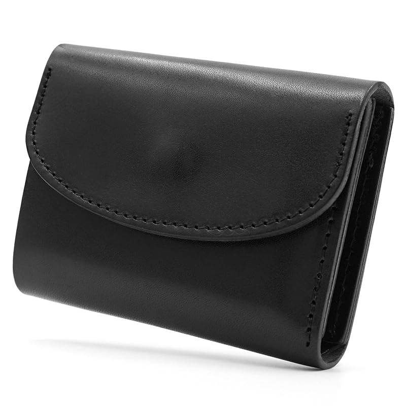 

[SKG CREATION]Wallet ladies men s genuine leather made in Japan trifold wallet tochigi leather folding wallet card case With gift box (чорний)