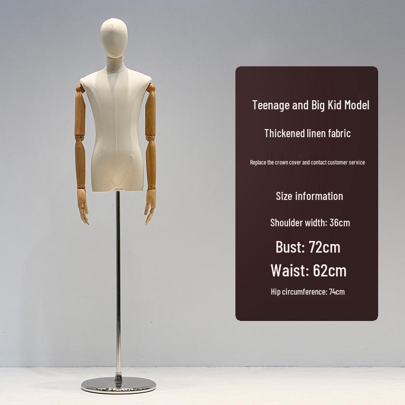 Big Kids' Clothing Store Teen Half-Body Mannequin - Male/Female Display Stand