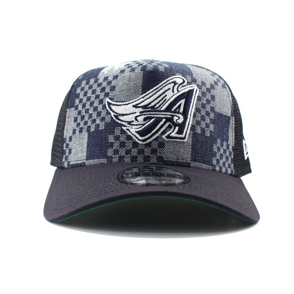 New Era Mesh Cap 9FORTY Anaheim Angels MLB A-FRAME DENIM NAVY PATTERN COOPERSTOWN MESH CAP BLUE ANAHEIM ANGELS Hat 940AF A-Frame Blue [Used]