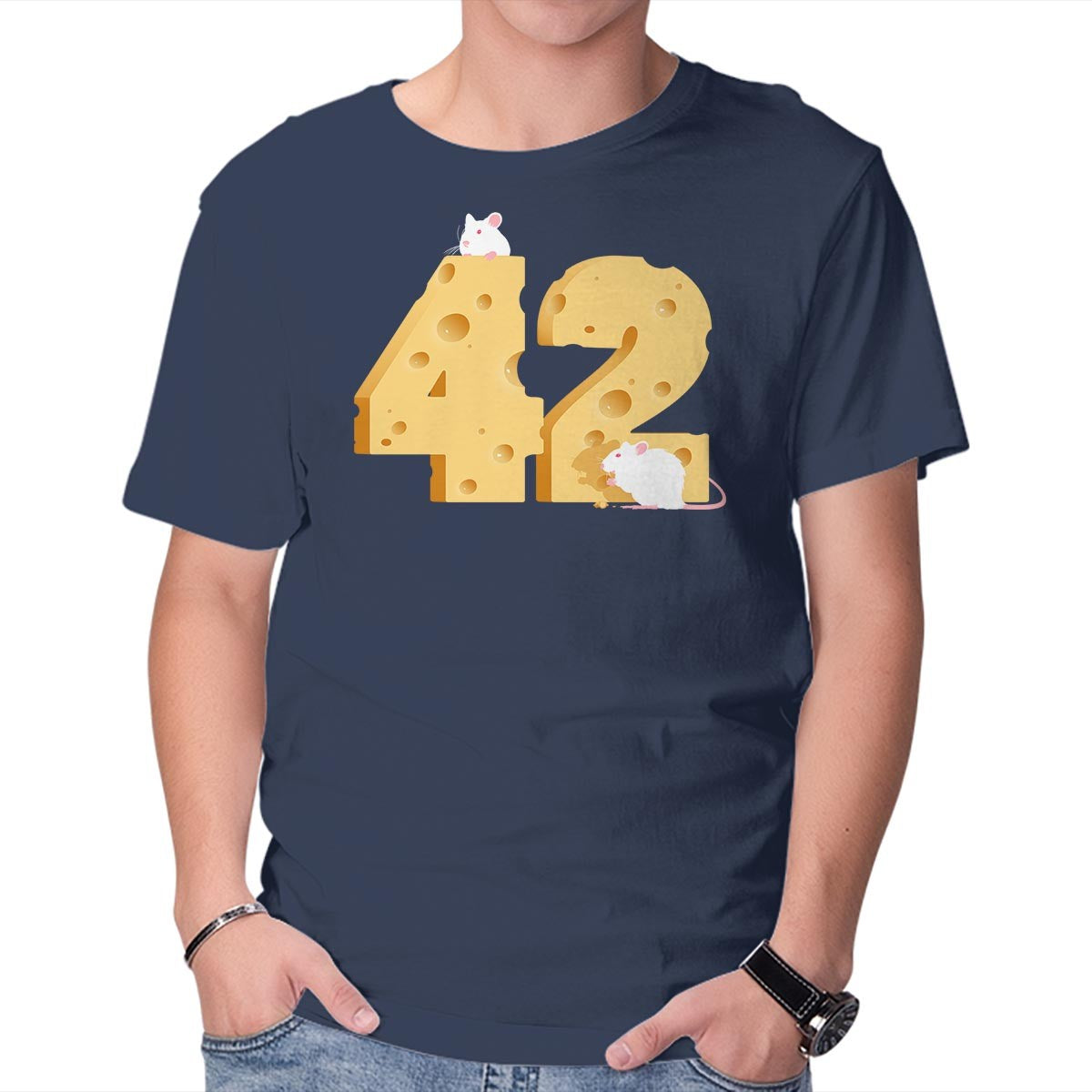 Unisex Crew Neck T-Shirt Cheese Is The Answer! Graphic Short Sleeve Casual Tee XXL