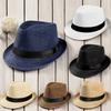 Korean Style Spring and Summer Flax Men's Toppers Solid Color Jazz Hat Sun For Daily Wear Casual Use