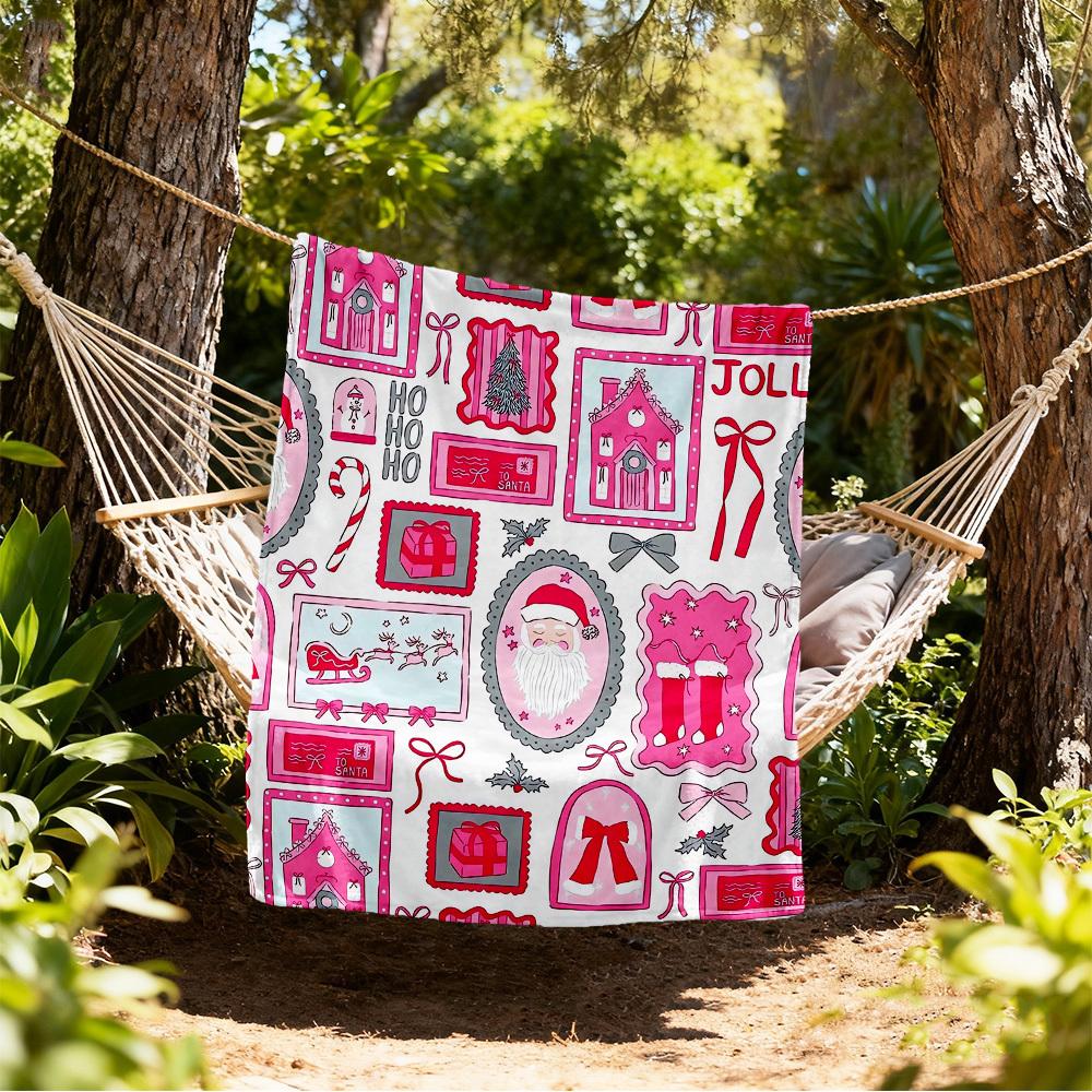 

Santa Christmas Outdoor Flannel Blankets, Outdoor travel, Home Blankets, Fan Gifts,Suitable for All Seasons, Christmas Gifts. R1127083 80x120cm