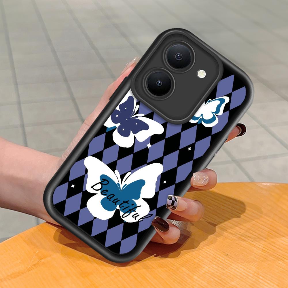 

Мягкий силиконовый квадратный чехол с рисунком лестницы для телефона, полное покрытие, противоударный защитный резиновый чехол для камеры для Vivo Vivo Y11 2023 чёрный