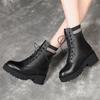 Black Martin Boots Winter New Velvet Thickened Short Boots British Style Thick-soled Snow Boots