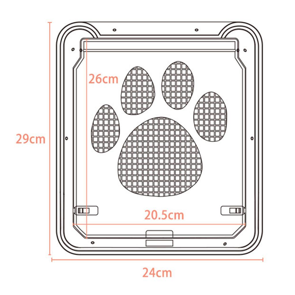 Pet Screen Door Cat Door Sliding Screen Pet Door with Magnetic Flap Lock Automatically for Small