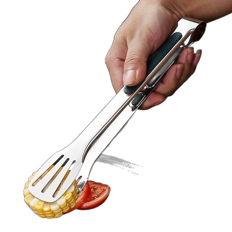 201 Stainless Steel Anti-Scald Silicone Food & Barbecue Tongs for Kitchen & Steak
