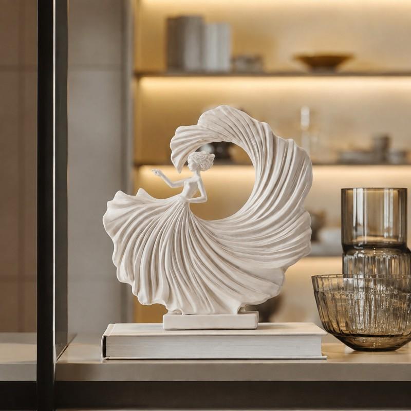 Elegant Dancing Goddess Resin Figurine Decorative Sculpture Living Room Home Office Modern Luxury Interior Accent