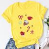 Women Cookies for Santa New Year Female Womens Clothes T Tee Shirt Tshirt Cartoon Print Merry Christmas Ladies Top Tshirt