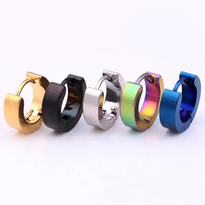 Unisex Hoop Earrings Gold Silver Color Colorful Round Ear Rings For Women Men Ear Clips European Hoops Earring
